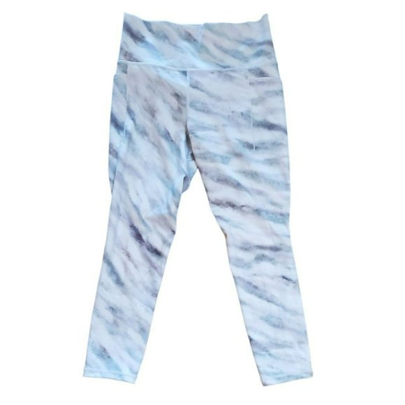 Athleta Women's Marble Pattern Salutation Stash Pocket 7/8 Tight Leggings Size M - Picture 1 of 7